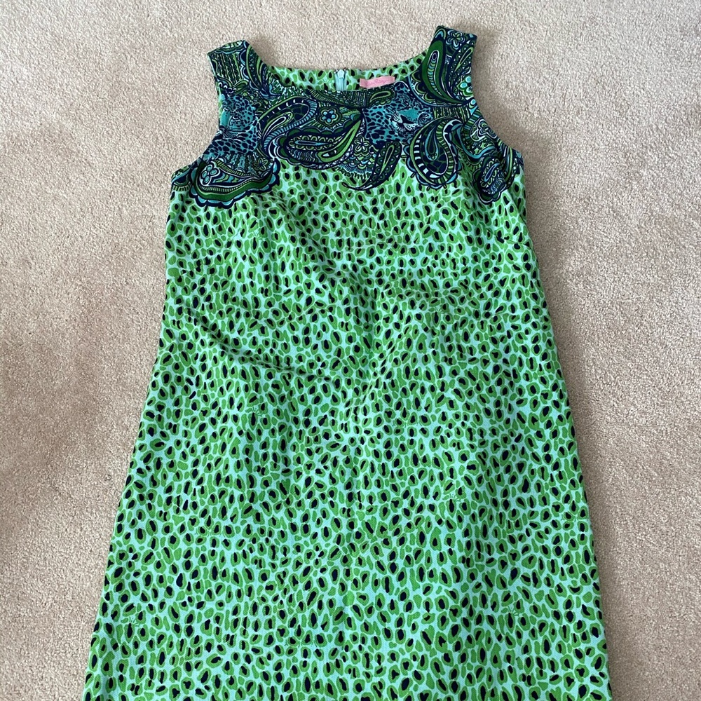 Lilly Pulitzer Green Leopard print dress